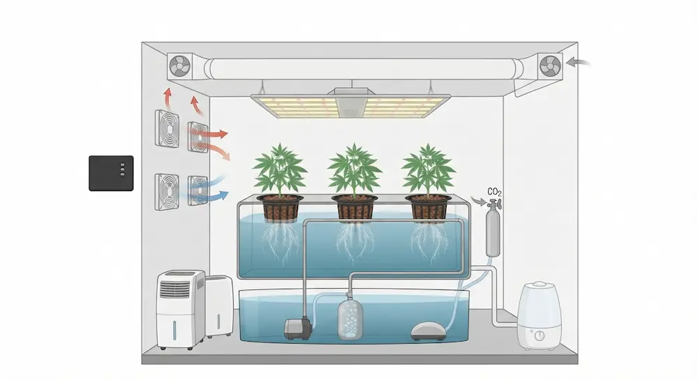 cannabis hydroponics climate control