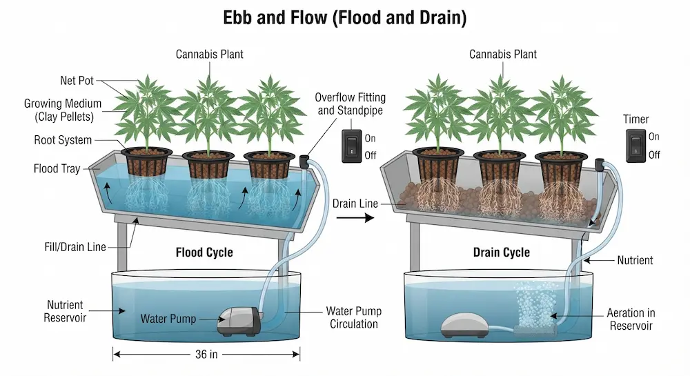 cannabis hydroponics ebb and flow