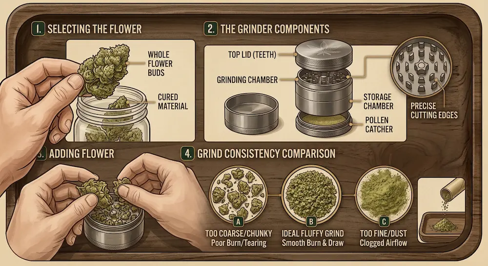 Step 1: Prepare and Grind Your Herb