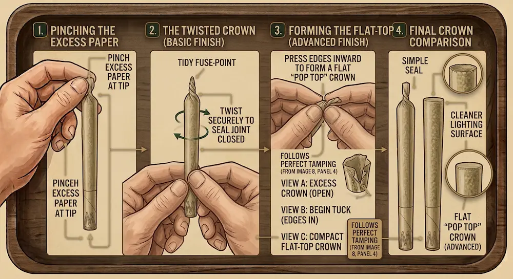 Step 7: Twist or Flat-Top the Crown